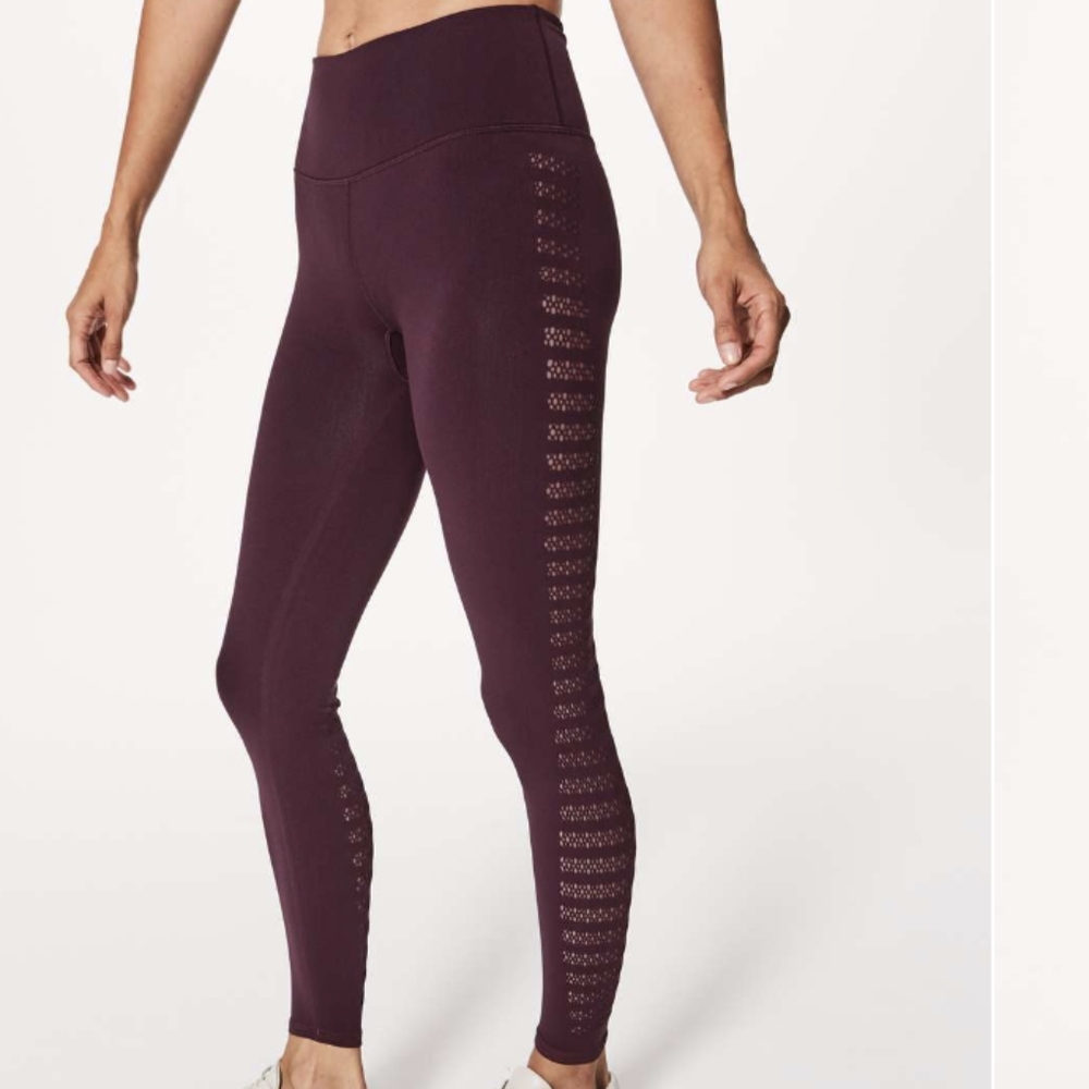 Lululemon Reveal 7/8 Tight (Stripes 25")Dark Adobe